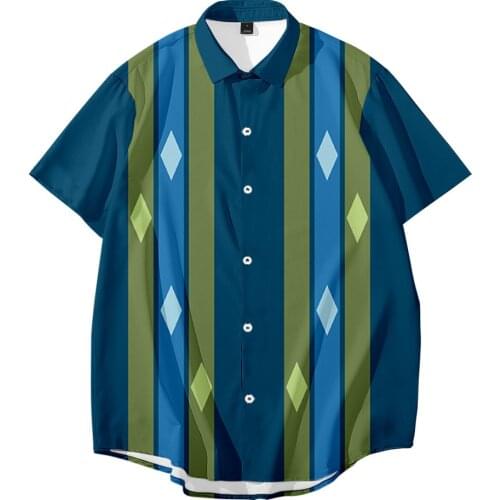 Large Size Mens Shirts Summer Short-Sleeved Shirts Sunset Digital Printed Shirts Mens Shirts Casual Beach Shirts Plus Size 6XL