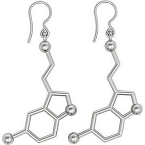 Serotonin Earrings, DNA Molecule Earring, Serotonin Jewelry, Chemistry Biology Gift Biology, Teacher Scientist Gifts Happiness