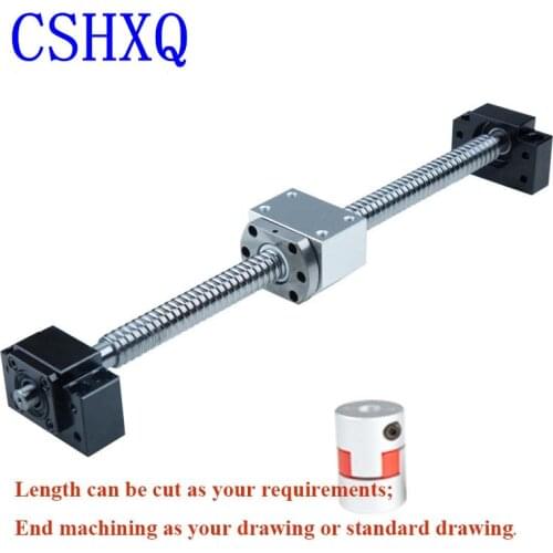 Ball Screw SFU1204 Rolled Ball Screw C7 Length-500mm + BKBF10+1204 Ball Nut + Ball Nut Housing + Supporter for CNC Router