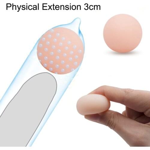 Penis Extension 3cm Silicone Ball Extend Condoms for Man Sex Penis Cock Enlargement Beads Ball Penis Sleeve Condom Adult Sex Toy