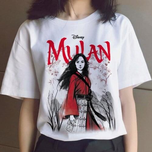 Mulan Harajuku Funny Cartoon Disney Princess T Shirt Vintage Graphic Streetwear T-shirt Summer Casual Tshirt 90s Korean Top Tees