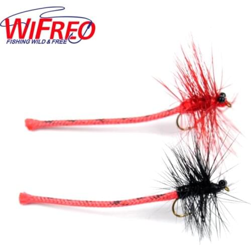 Wifreo 6PCS #12 Damsel fly Red Black Dragon Fly for Trout Fishing Fly Fishing Bait Lure