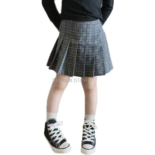England Style Skirt For School Girl Kids Pleated Princess Skirt Toddler Philabeg Teenage Performance Dance uniform 4-16Y