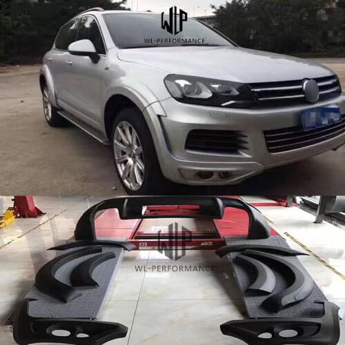 VW High Qualtiy PU Materials Car Body Kit Rear Diffuser Spoiler Car wheel Eyebrows For Volkswagen Touareg JE Style 2011-2013