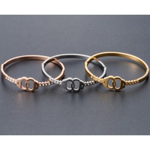 Cuff bracelets stainless steel jewelry womens jewellery Trendy Rose Gold Color open cuff bracelet fasion jewellery