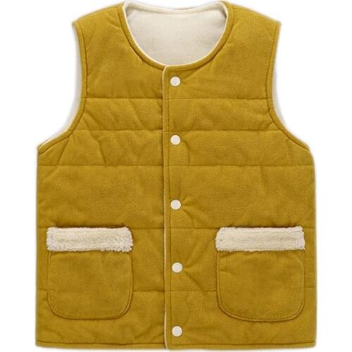 Baby Girl Winter Clothes Children Vest Clothing Vest Waistcoat Lamb Wool Plus Down Cotton Flannel To Keep Warm for Outer Wear