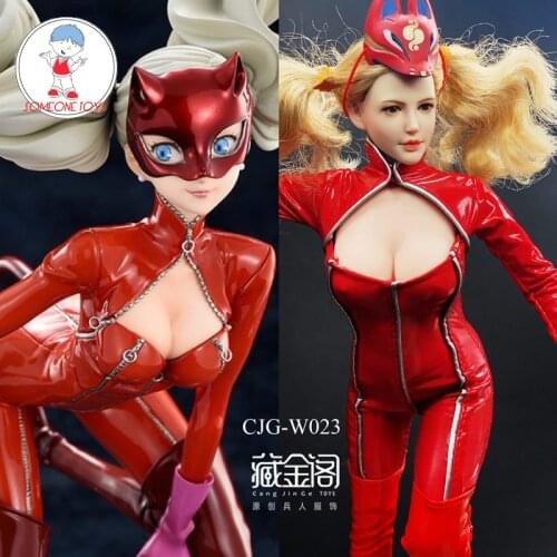 1/6 Female Cosplay Clothes Leather Jumpsuit Boots for TBLeague JO Action Figures