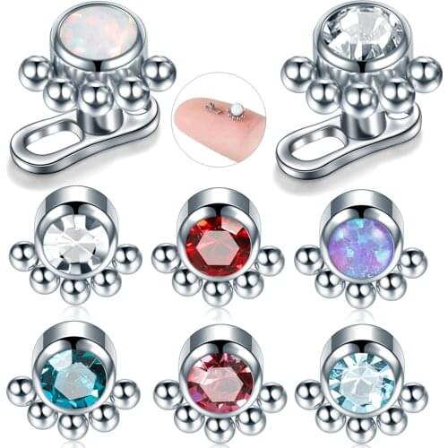 1 Set Micro Dermal Anchor Base with Gem Top Mix Styles Skin Diver Surface Piercing Micro dermal Piercing Body Jewery 16G