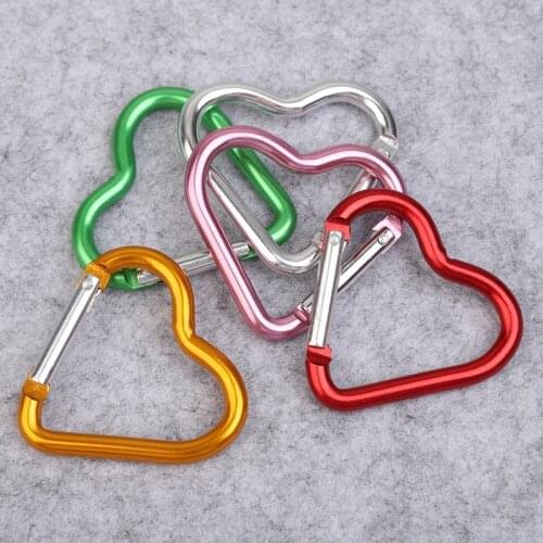 1pcs Aluminum Alloy Hanging Buckles Heart Shape Mountaineering Hook Climbing Carabiner Rock Climbing Tools