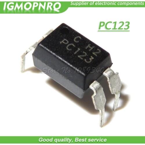 10pcs/lot PC123 DIP-4 optical isolator - transistor / optoelectronic output New Original Free Shipping