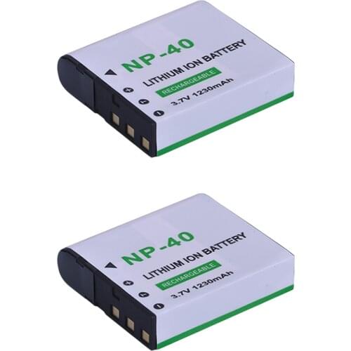 2Pcs NP-40 NP40 NP 40 Camera Rechargeagle Battery for Casio EX-Z30/Z40/Z50/Z55/Z57/Z750 EX-P505/P600/P700 PM200 NP 40 NP40 CNP40
