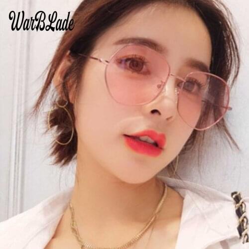 2018 Fashion Sunglasses Women Men Brand Designer Vintage Sunglasses Gold Clear Sun Glasses Sexy Couple Eyewear Big Shades