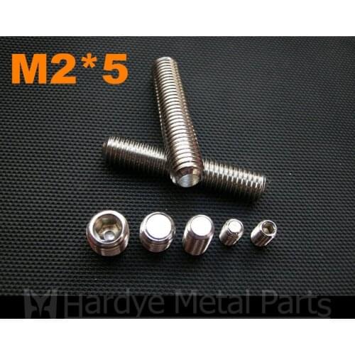 500pcs/lot M2*5 DIN913 Stainless steel hex socket set screw with flat point