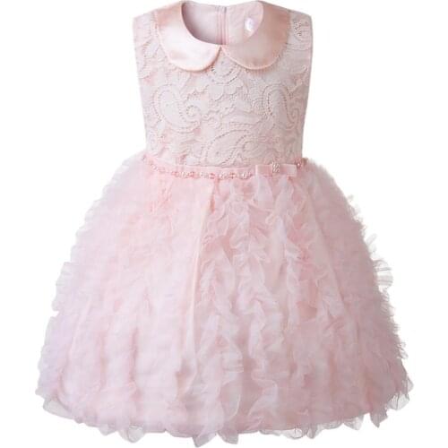 Pink Lace Baby Christening Dresses Wedding Birthday Baby Princess Dress For Baptism Gown Newborn 1 Year Vestido Infantil 0-24M