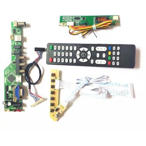 For LP154WE2-TLA7/TLA8 VGA HDMI-Compatible AV USB RF Remote+Inverter+keyboard 1CCFL 30Pin LVDS TV53 controller board LCD