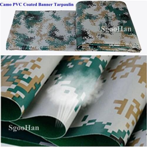 Double Side PVC Coated Banner Tarpaulin Truck Canopy Camo Rainproof Cloth Shade Sail Dog House Waterproof Cloth Outdoor Awning