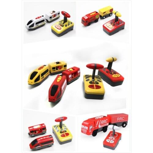 Remote Control Multiple Units CRH EMU Electric Train Toys truck Set Kid fit for brand wooden track suit children gift