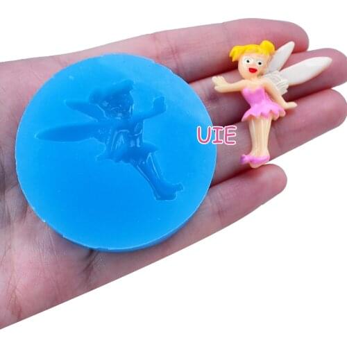FYL458U 34.8mm x 34.4mm Fairy Silicone Mold Fondant Cake Decoration Candy Resin Clay Earrings Necklace Craft Soap Candle
