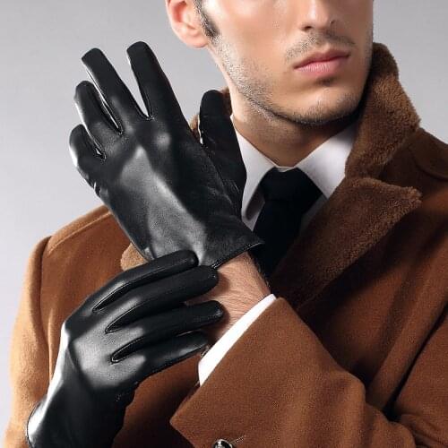 Genuien Leather Gloves Male Spring Autumn Fashion Thin Driving Sheepskin Gloves Man Classic Black Leather Gloves TU3863-60