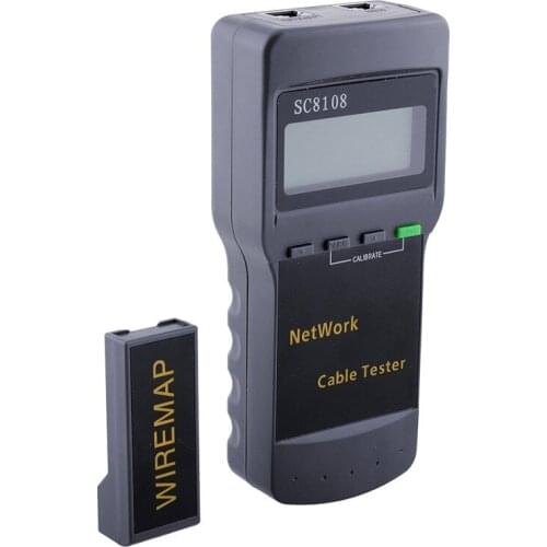 Cable Tester Meter SC8108 LCD Digital PC Data Network Portable Multifunction CAT5 RJ45 Wireless LAN Phone Meter Length