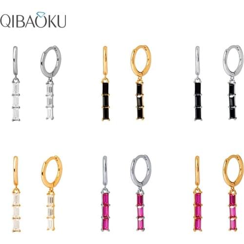 925 Sterling Silver Korean Earring Sparking Rainbow Zircon Hoop Earrings For Woman Lovers' Girl Pendientes Brincos Fine Jewelry