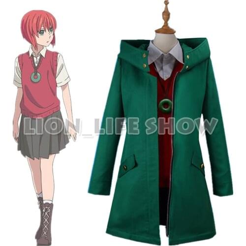 The Ancient Magus' Bride Hatori Chise Uniform Jacket Cosplay Costumes Full Set coat+shirt+vest+necklace