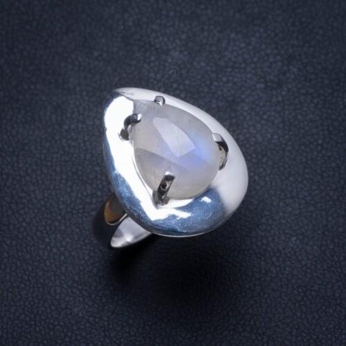 Natural Moonstone Handmade Unique 925 Sterling Silver Ring, US size 8.75 T5873