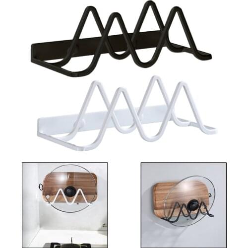 Metal Wall Mount Pot Cover Rack Pan Lid Storage Bracket Accessory Kitchen