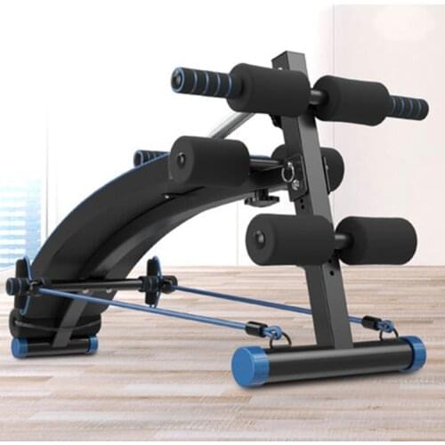 Multifunction Sit-up Bench With Headrest Pulling Rope Exerciser Trainer Steel Frame Ab Abdominal Fitness Bench Indoor Equipment