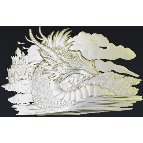 Dragon 3D model relief STL model for CNC Router carving engraving artcam type3 aspire M411