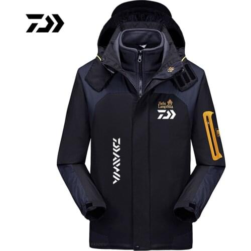 Daiwa Mens Outdoor Fishing Jacket Waterproof and Windproof Plush Large Mens Sports Mountaineering Fishing Jacket