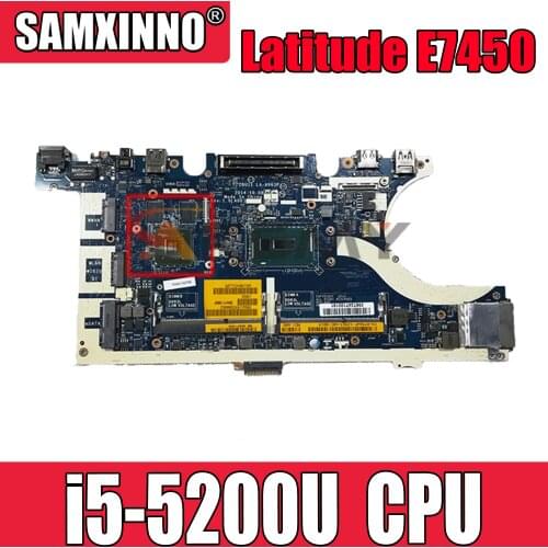 Original Laptop motherboard For DELL Latitude E7450 i5-5200U Mainboard CN-0796WF 0796WF LA-A963P SR23Y N15S-GT-S-A1 DDR3