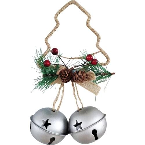 Christmas Bells Ornaments Door Hangers Pendants Wall Xmas Tree Party Hanging Decorations Rustic Iron Bell For Holiday Enhanced