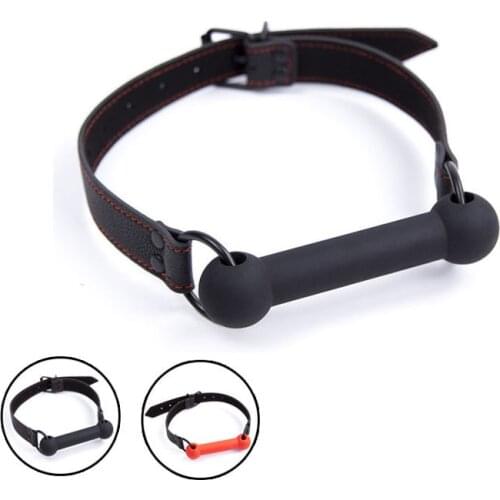 Silicone Pet Dog Bite Bone Bar Open Mouth Gag,BDSM Cosplay Accessory,PU Leather Mouth Gag Fetish Flirting Sex Toys For Couples