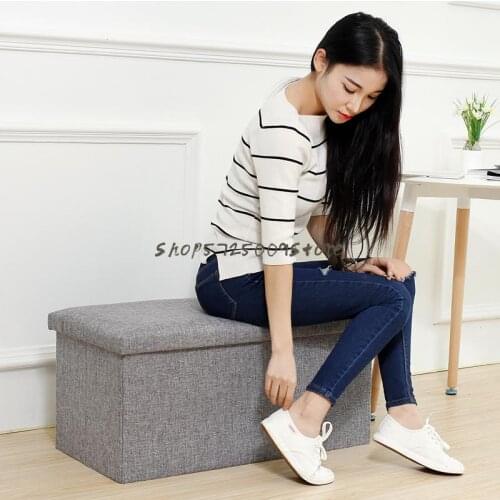 Foldable Multifunctional Storage Stool Large Fabric Rectangular Finishing Box Can Sit On Stool