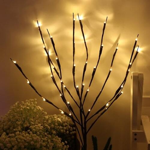 75cm 20LED Led Branch Light Battery Operated Lighted Branch Vase Filler Artificial Little Twig Power Brown for Home Decoration