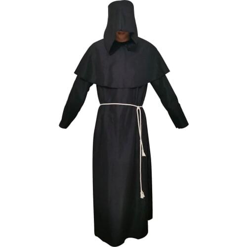 Unisex Halloween Robe Hooded Cloak Costume Cosplay Monk Suit Adult Role-playing Decoration Clothing Plague Doctor Bird Mask hot