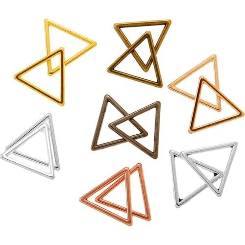 YuenZ 10pcs 7Color Mini Triangle Charm Hollow Glue Blank Pendant Tray Bezel Charms DIY Bracelet Necklace Handmade Bezel Mold