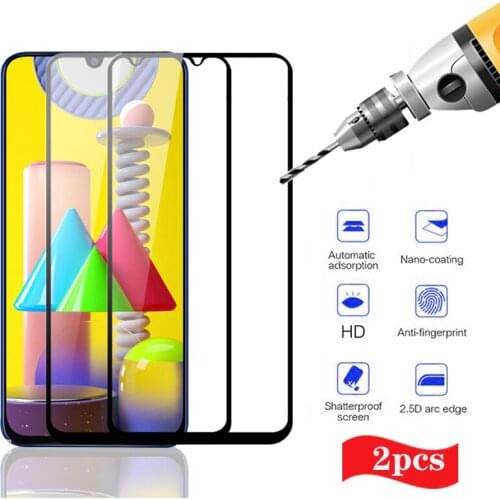 2pcs Tempered glass for samsung galaxy m 01 11 21 31s 30 30s 51 a20 a30 a50 for samsung m 01 11 21 31s 30 screen protection film