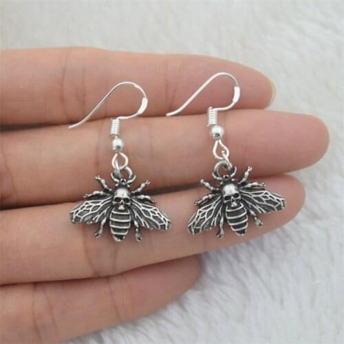 Skull Head Moth Earrings Insect For Women Party Unique Gothic Jewelry