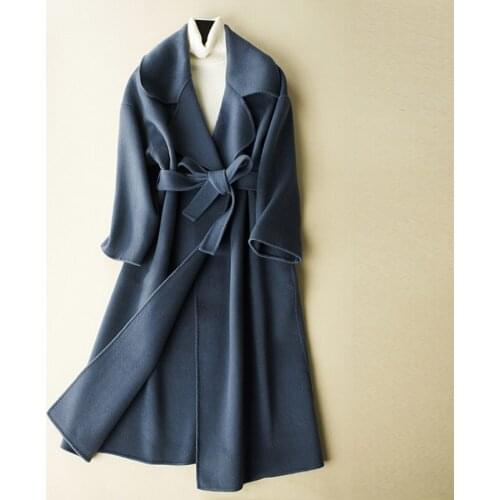 Winter Elegant 100% Wool Coat Female Vintage Long Blend Jacket Women Korean Manteau Femme Hiver 2020 Korean Blend Jacket 1604032