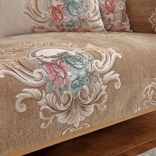 Winter chenille sofa cushion, non-slip fabric four seasons universal cover towel cushion