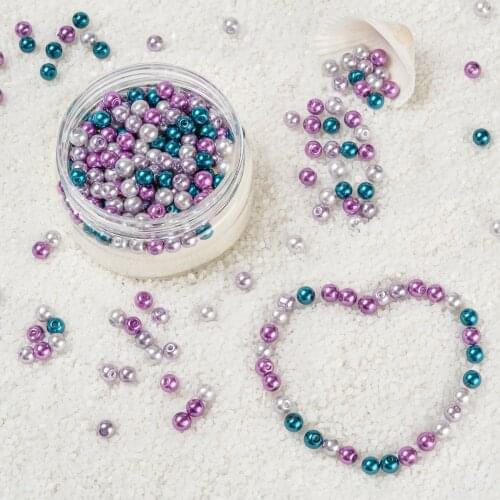 Round Glass Pearl Bead Sets,Barely Pink Mix , Beads for jewelry making DIY Necklace bracelet 8mm in diameter,hole: 0.7~1.1mm F80