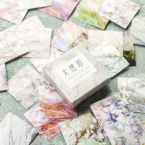 40 Pcs/Set Marble Watercolor Painting Washi Stickers DIY Scrapbooking Stick Label Diary Stickers