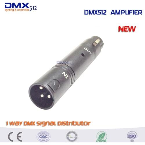 Free shipping 1 Channel DMX Amplifier RGB Controller DC5V Input DMX Signal Distributor Output 1 Channel Signal