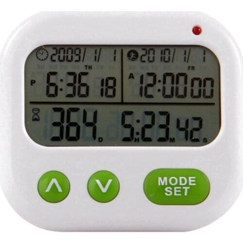 Digital LCD Display 1999 Days Countdown Year Month Week Day Date Desk Mini Alarm Clock