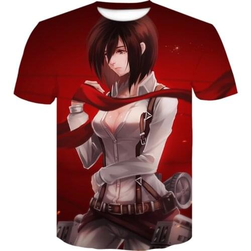 3D printing horror anime T-shirt soldier character summer mens short-sleeved hot-blooded boy casual shirt