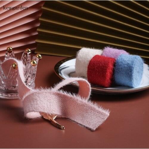 Kewgarden DIY Hairbow tie Corsage Accessories 25mm 38mm 1" 1.5" Knitted Plush Hair Satin Ribbons Sewing Handmade Tape 10 Yards