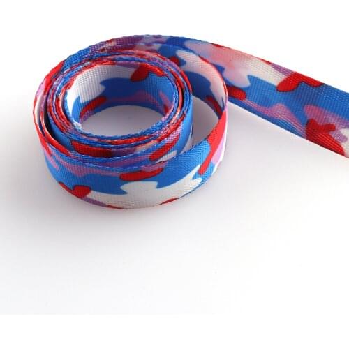 Red Camo Webbing ribbon 20mm Keychain Wrist Colorful Key Fobs Strap Light Weight Stripes Lanyard Straps Key Fobs webbing