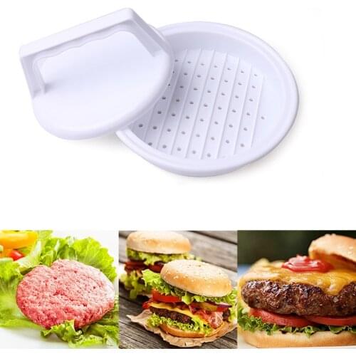 Round Shape Hamburger Press Food-Grade Plastic Hamburger Meat Beef Grill Stuffed Burger Press Patty Maker Mold Kitchen Tool
